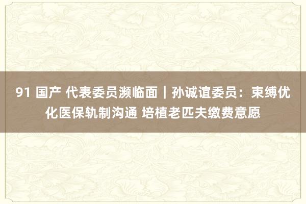 91 国产 代表委员濒临面｜孙诚谊委员：束缚优化医保轨制沟通 培植老匹夫缴费意愿