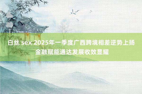 白丝 sex 2025年一季度广西跨境相差逆势上扬 金融赋能通达发展收效显耀