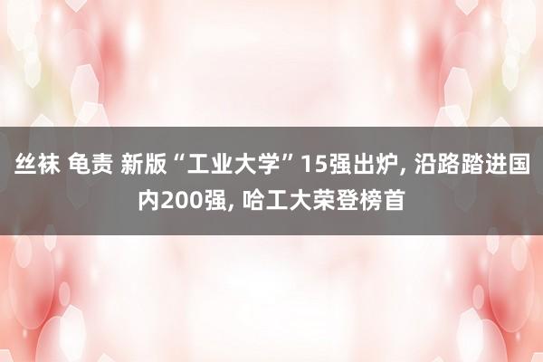 丝袜 龟责 新版“工业大学”15强出炉， 沿路踏进国内200强， 哈工大荣登榜首