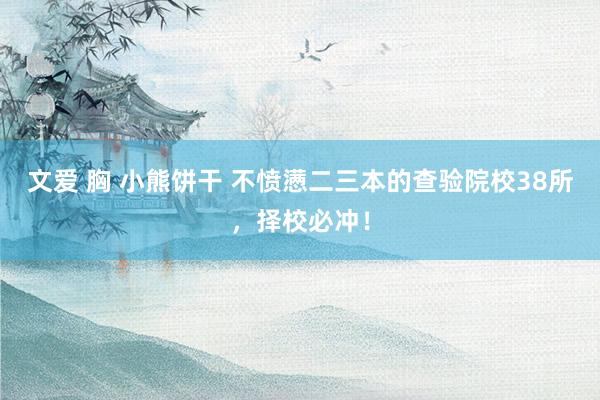 文爱 胸 小熊饼干 不愤懑二三本的查验院校38所，择校必冲！