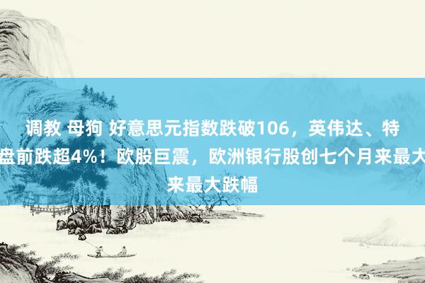 调教 母狗 好意思元指数跌破106，英伟达、特斯拉盘前跌超4%！欧股巨震，欧洲银行股创七个月来最大跌幅