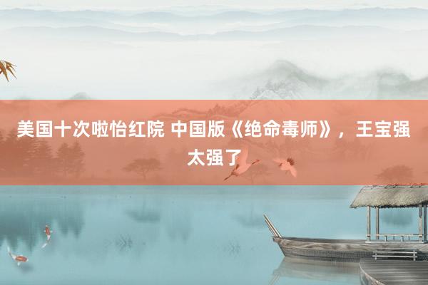 美国十次啦怡红院 中国版《绝命毒师》，王宝强太强了